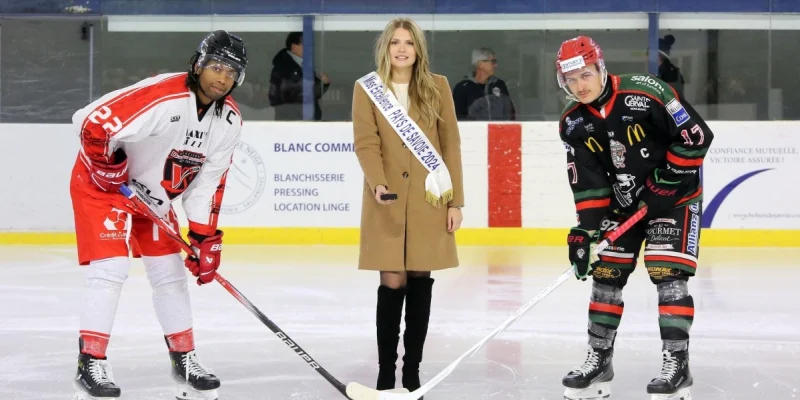 miss excellence pays de savoie élue lors du concours en 2024 au hockey sur glace à st gervais les bains